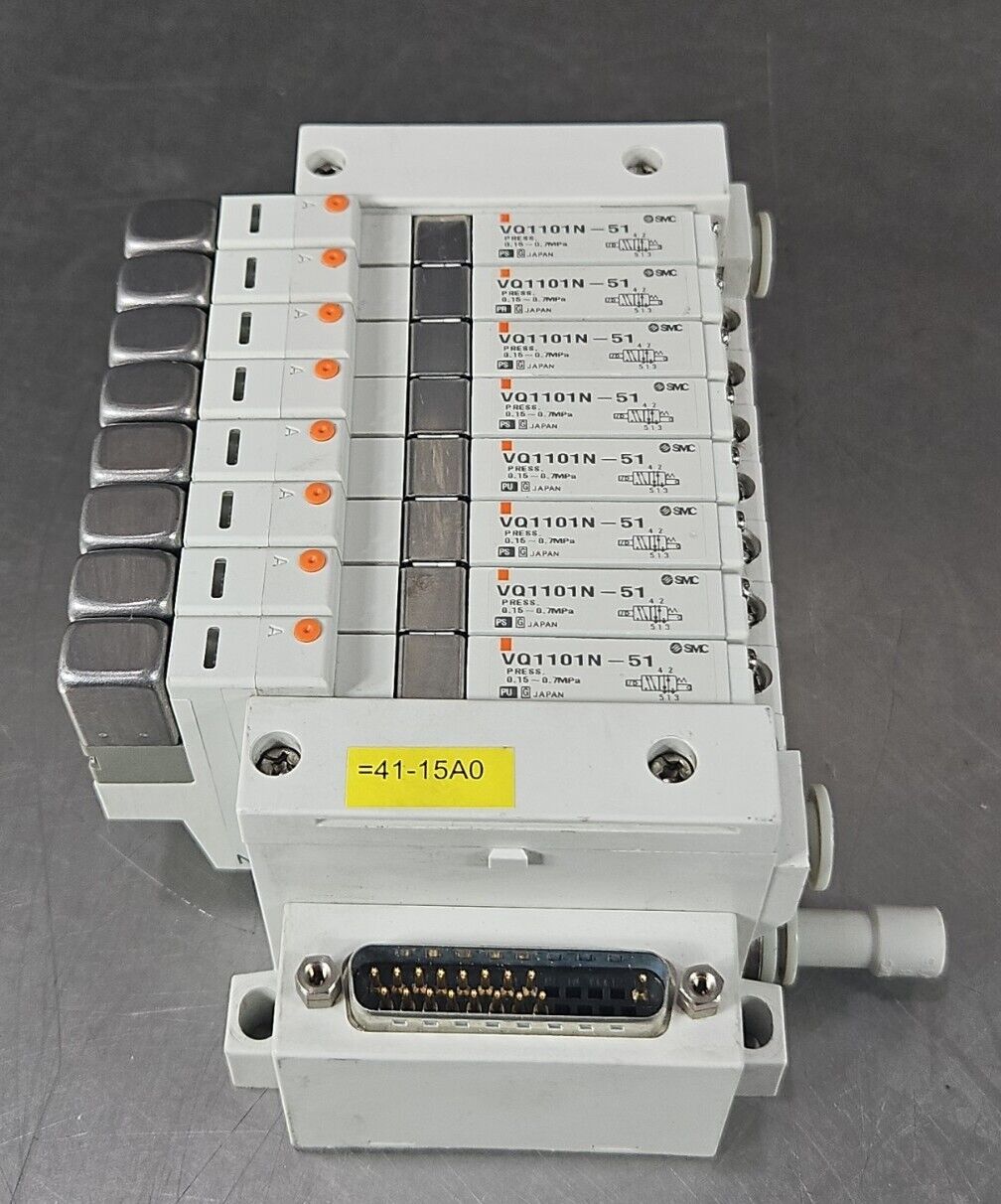 SMC EXH  Pneumatic Manifold 8 Port with VQ1101N-51.                     Loc6C-12