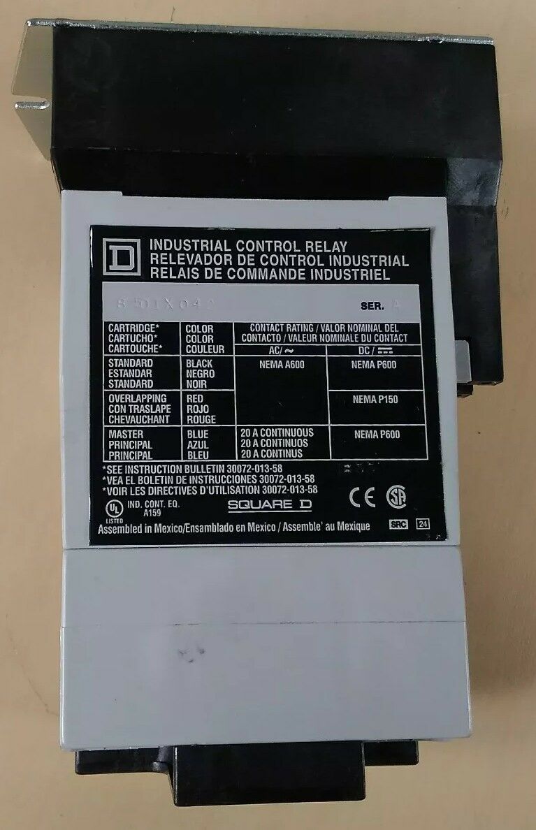 Squared D - 8501X042 Series A - Industrial Control Relay                    4E-6