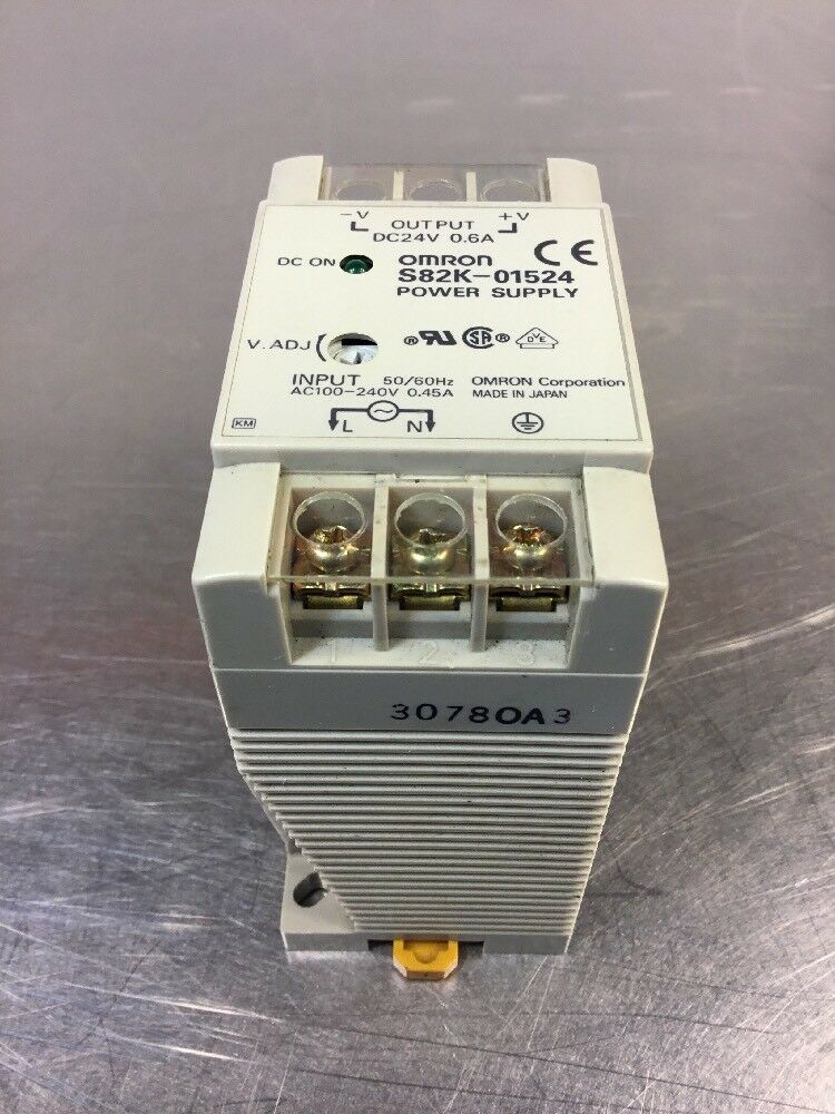 OMRON * POWER SUPPLY * S82K-01524 Out:24VDC 0.6A                            3D-1