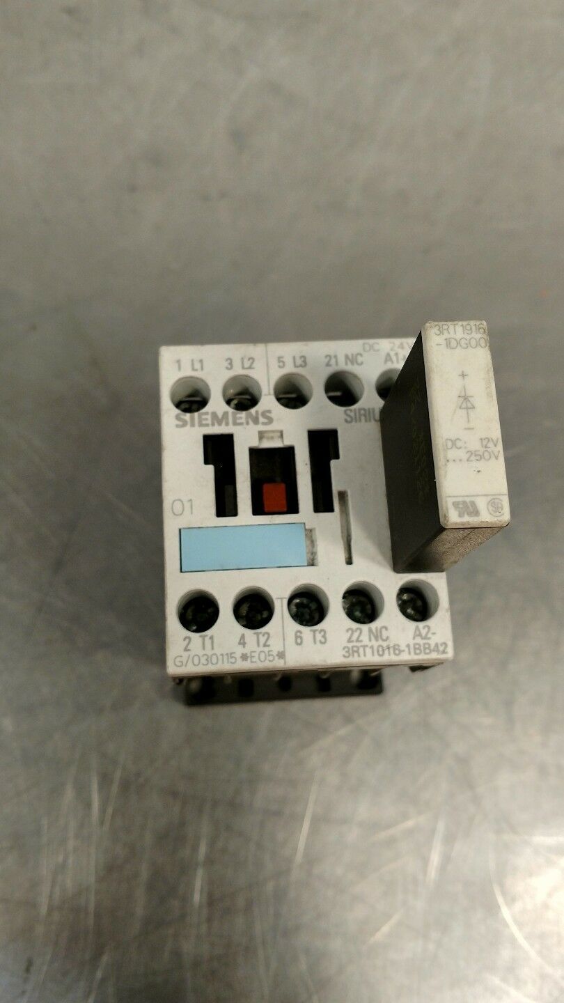 Siemens Sirius 3RT1016-1BB42 G/030115*E05* DC 24V Contactor                4E-12