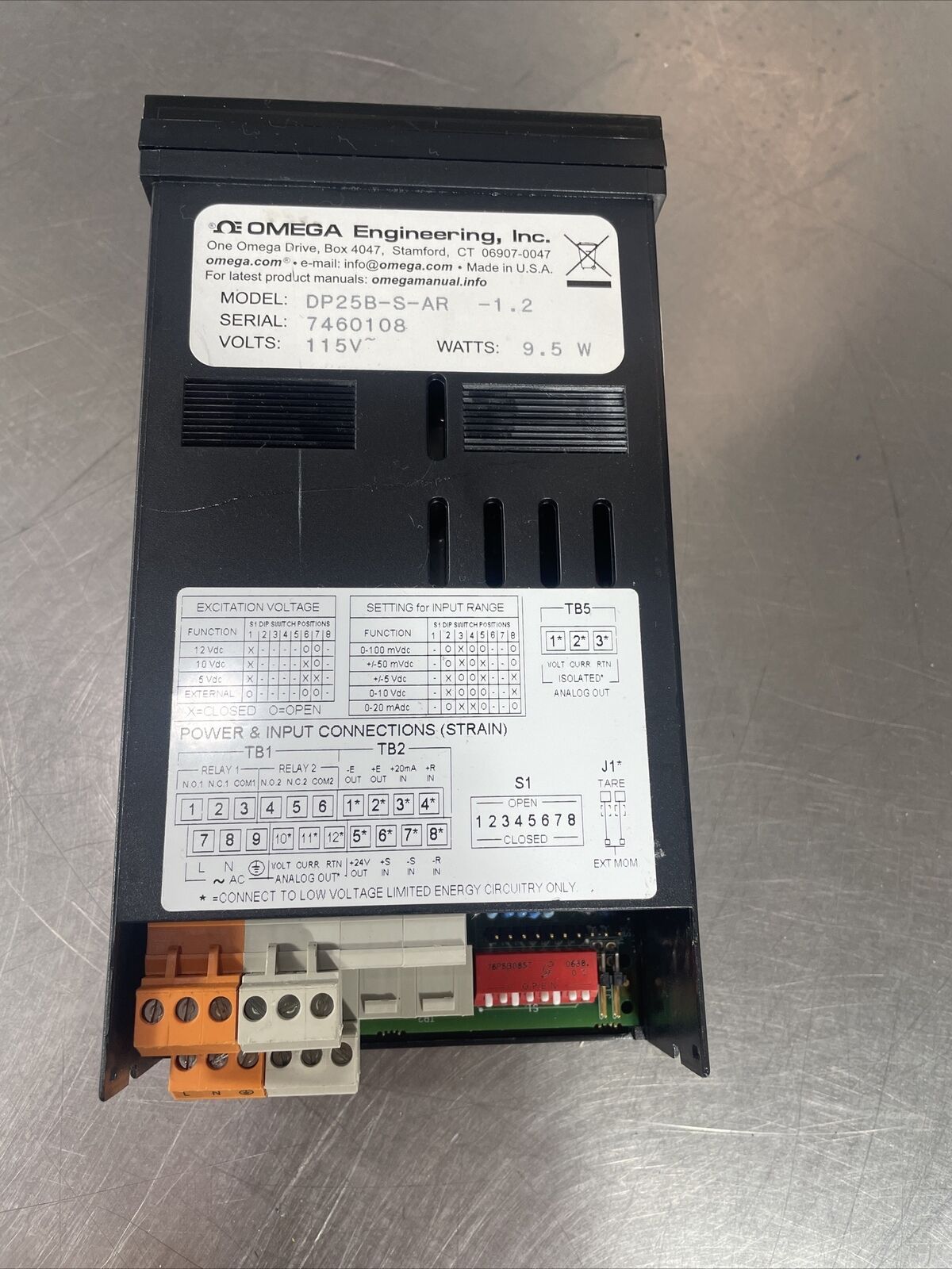 Omega Strain Gague Panel Meter Dp25b S Ar 12 2b Palmetto Automation Inc 5191