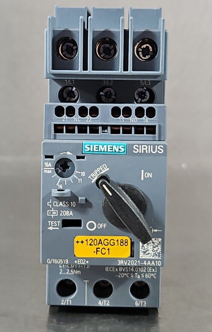 Siemens 3RV2021-4AA10 SIRUS Circuit Breaker.                               4E-26