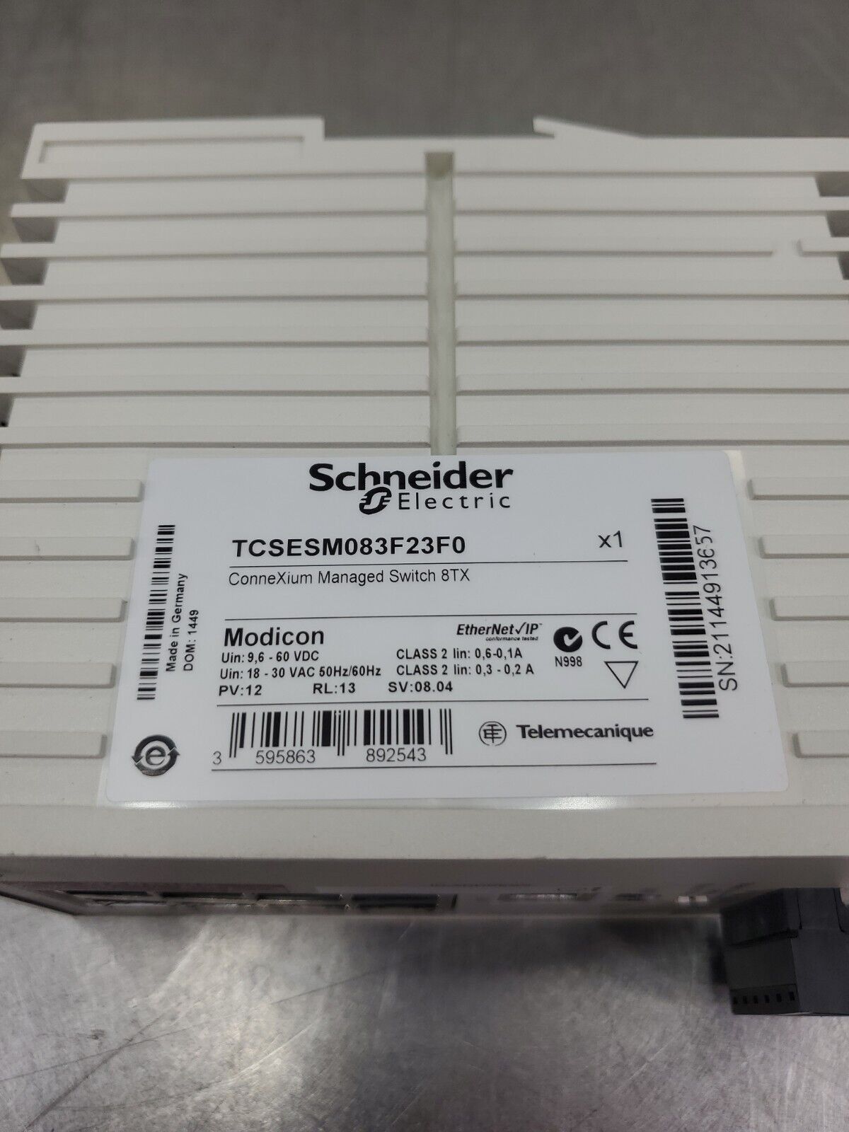 Schneider Electric TCSESM083F23F0 ConneXium Managed Switch 8TX.            3C-MS