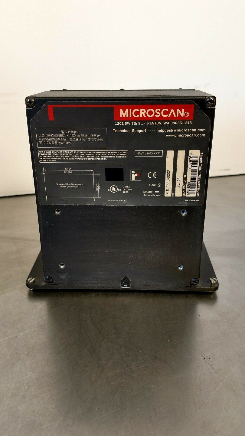 MICROSCAN FIS-0880-0002 Fixed Mount Barcode Scanner BIN#3