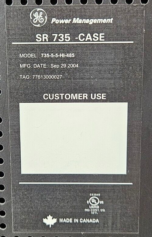 GE SR735 Feeder Protection Relay 735-5-5-HI-485.                           Loc4B