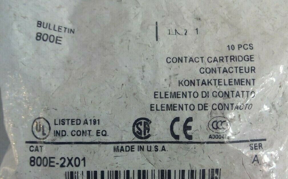 Allen-Bradley Bulletin 800E - 800E-2X01 Series Contact Cartridge - 10 PCS     4C