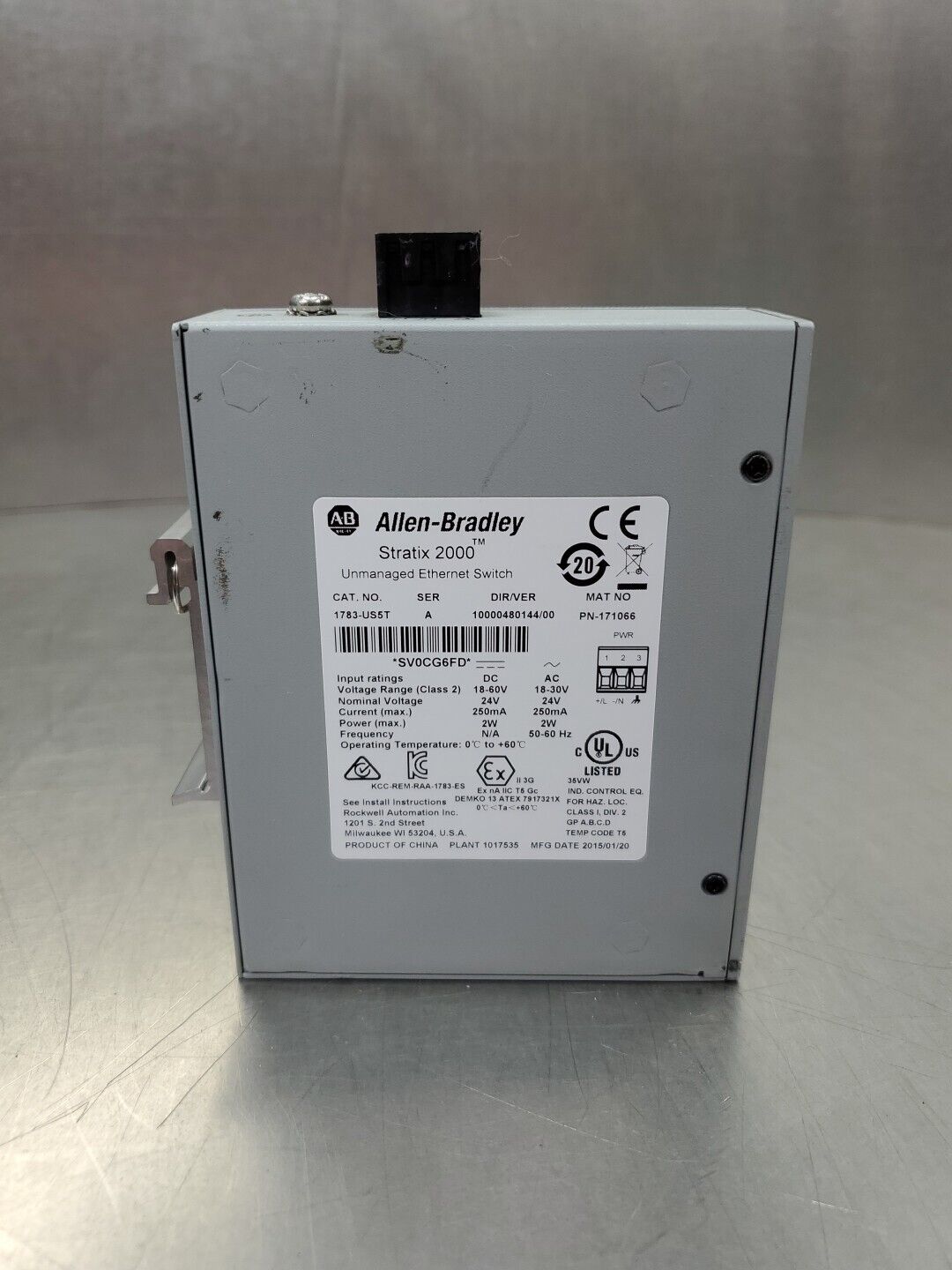 Allen-Bradley 1783-US5T Ser. A Stratix 2000 Unmanaged Ethernet Switch.      3D-6