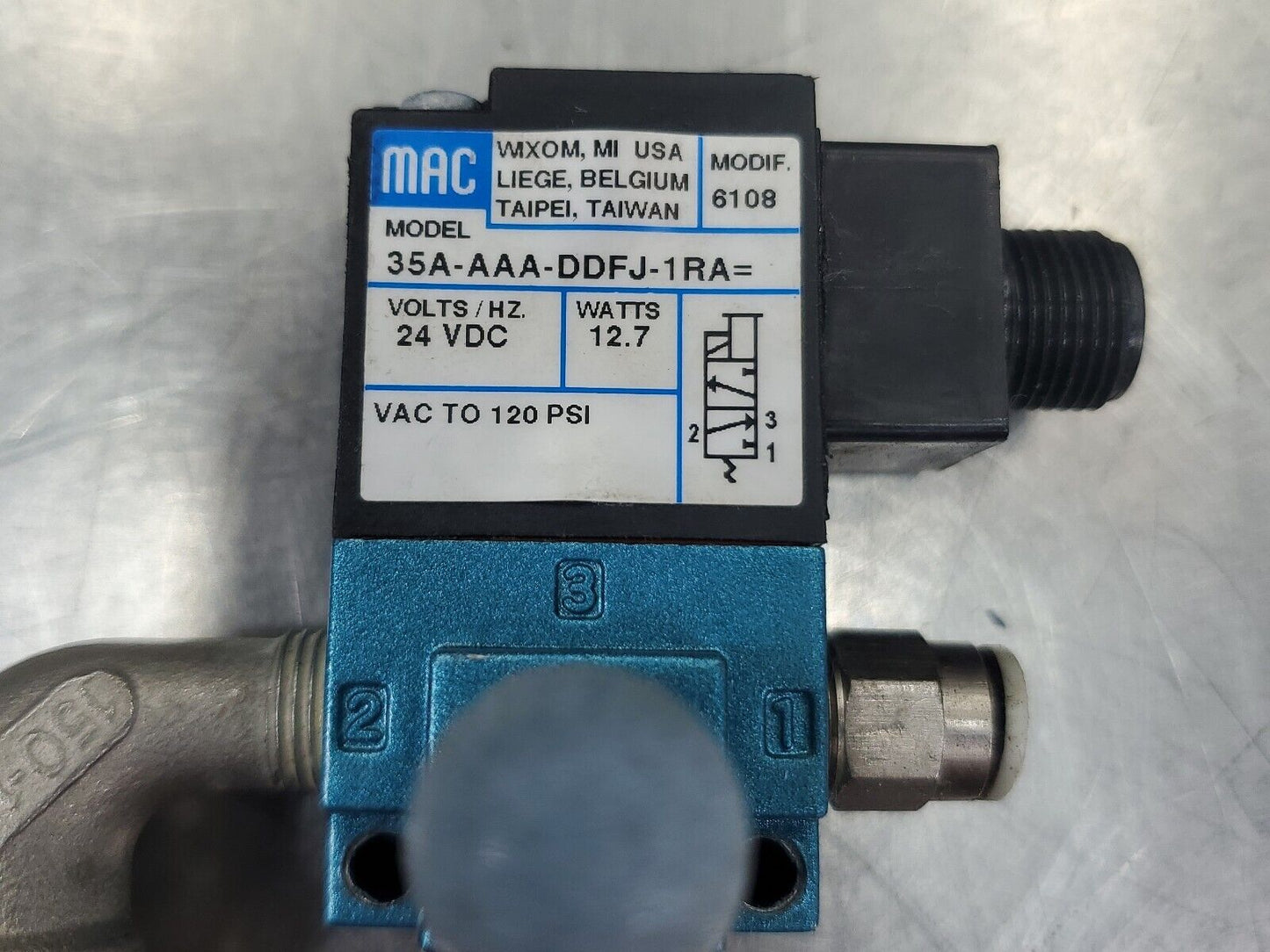 MAC 35A-AAA-DDFJ-1RA 3-Port Electronic Control Solenoid Valve.             6E-11