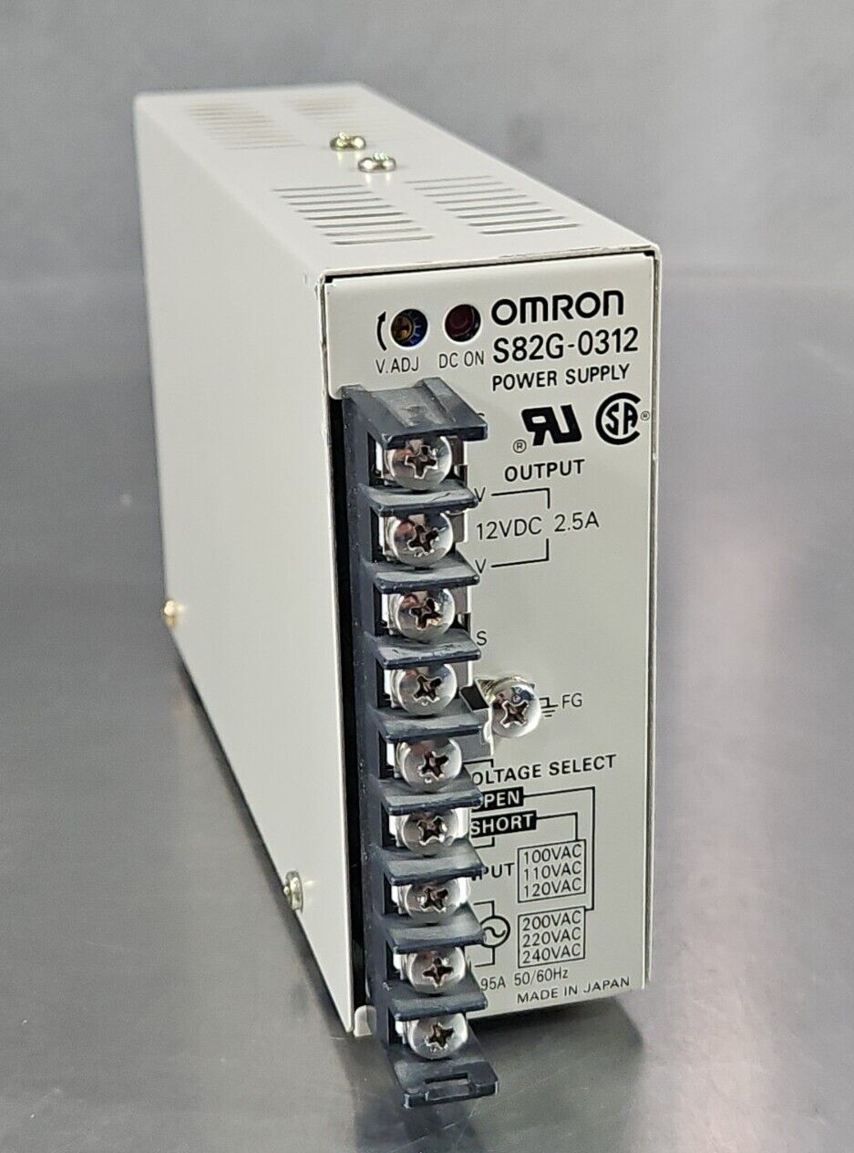 Omron S82G-0312 Power Supply 100-240 Vac Input 12 VDC Output 2.5 Amp.      4C-19