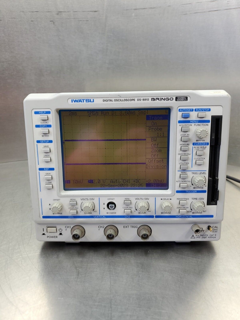 IWATSU DS-8812 100MHz 500MS/s Digital Oscilloscope. 4E-26 – Palmetto  Automation Inc.