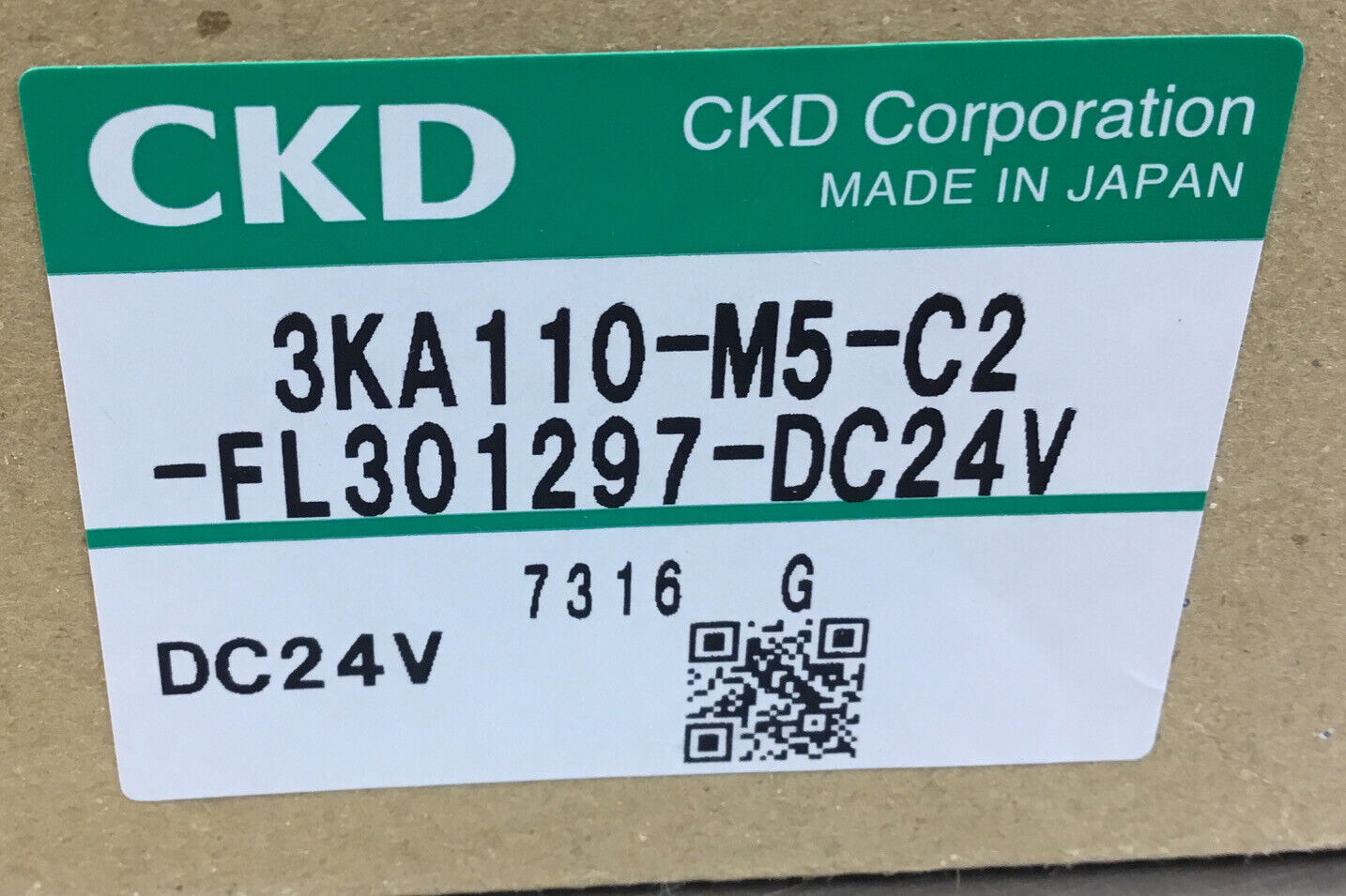 CKD  3KA110-M5-C2-FL301297-DC24V  Solenoid Valve 24VDC    6D