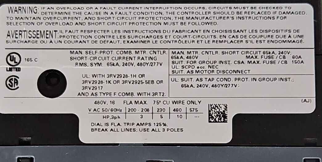 Siemens 3RV2021-4AA10 SIRUS Circuit Breaker.                               4E-26