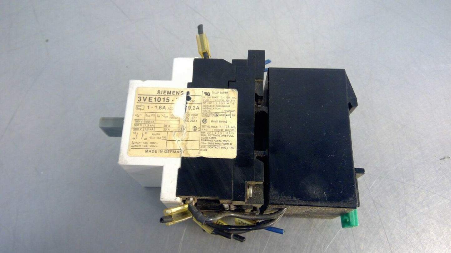 Siemens - 3VE1015-2G - Motor Protector Starter                      4E-14