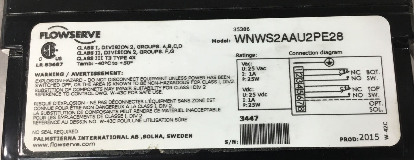 Flowserve Worcester Controls 10 39 SW 24D R6 Pneumatic Actuator Series 39.  6E-9