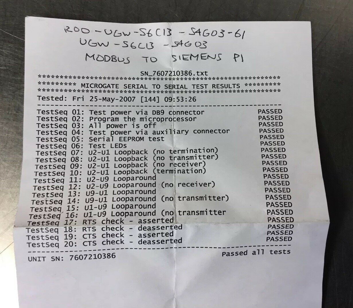 MicroGate / Siemens P1 Interface To Modbus UGW-S6C13–S4G03   Loc.3A