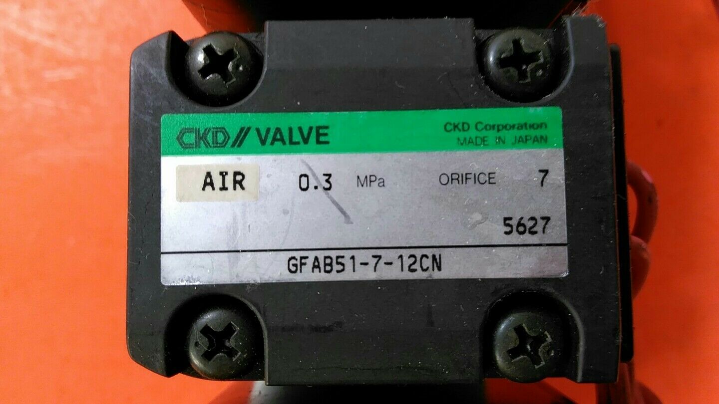 CKD Solenoid Valve GFAB51-7-12CN 0.3Mpa Orifice 7.     6D