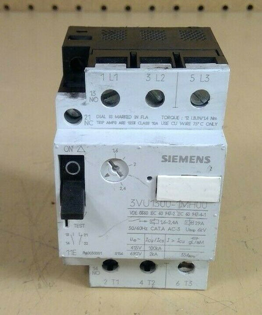 Siemens 3VU1300-1MH00 3 Pole Motor Starter / Protector                        4H