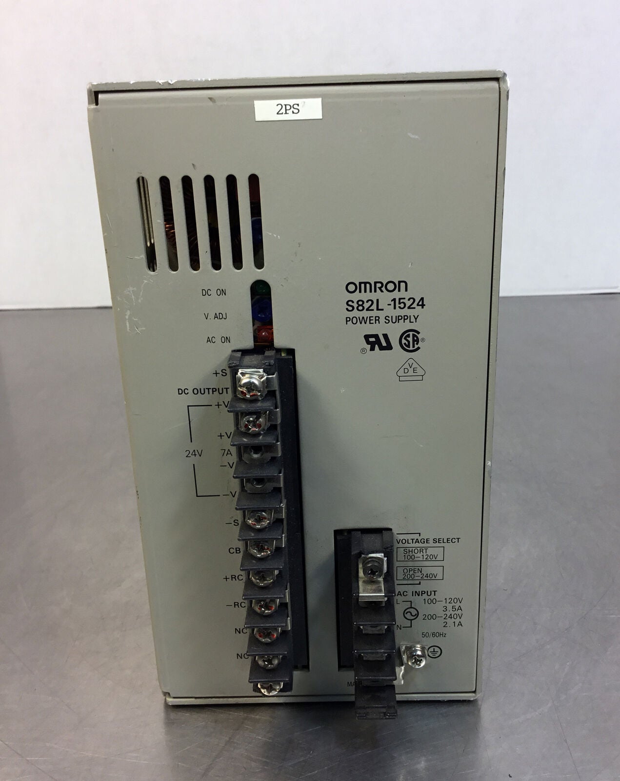 Omron Power Supply S82L-1524   100-120/200-240 VAC 24 VDC   4B