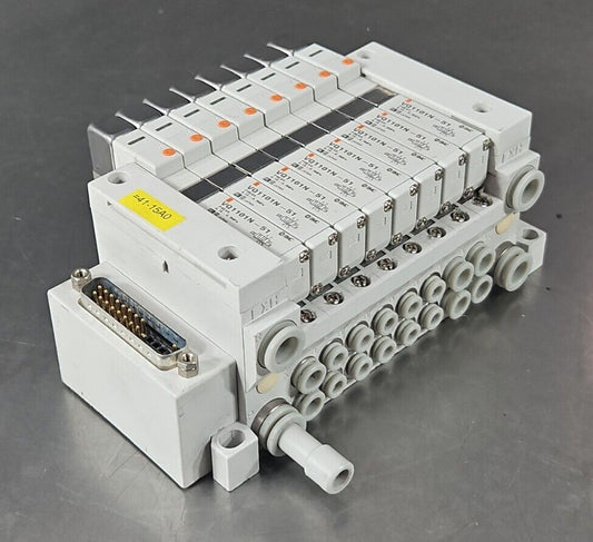 SMC EXH  Pneumatic Manifold 8 Port with VQ1101N-51.                     Loc6C-12