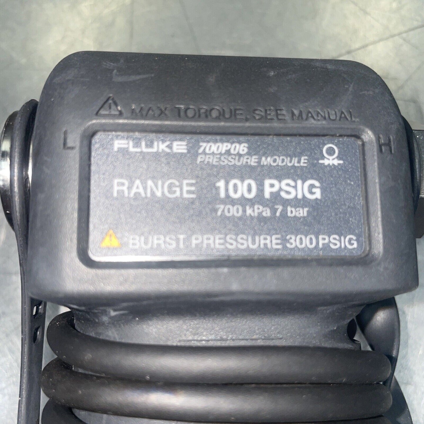 FLUKE 700P06 GAGE MODULE 0 TO 100 PSI PSIG 0 TO 7 BAR 0 TO 700kPA 7X BURST @DH