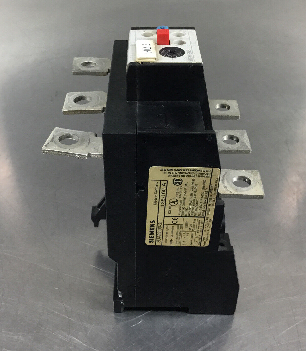 SIEMENS  3UA6200-3L   OVERLOAD RELAY; 135 - 160 AMPS  600VAC 3 Pole    4H