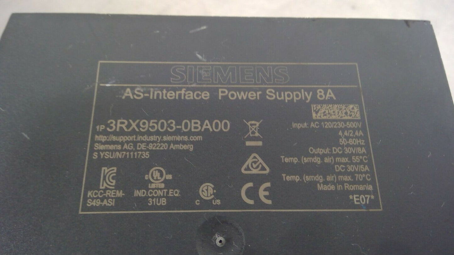 SIEMENS 3RX9 503-0BA00 AS-INTERFACE POWER SUPPLY                  1D