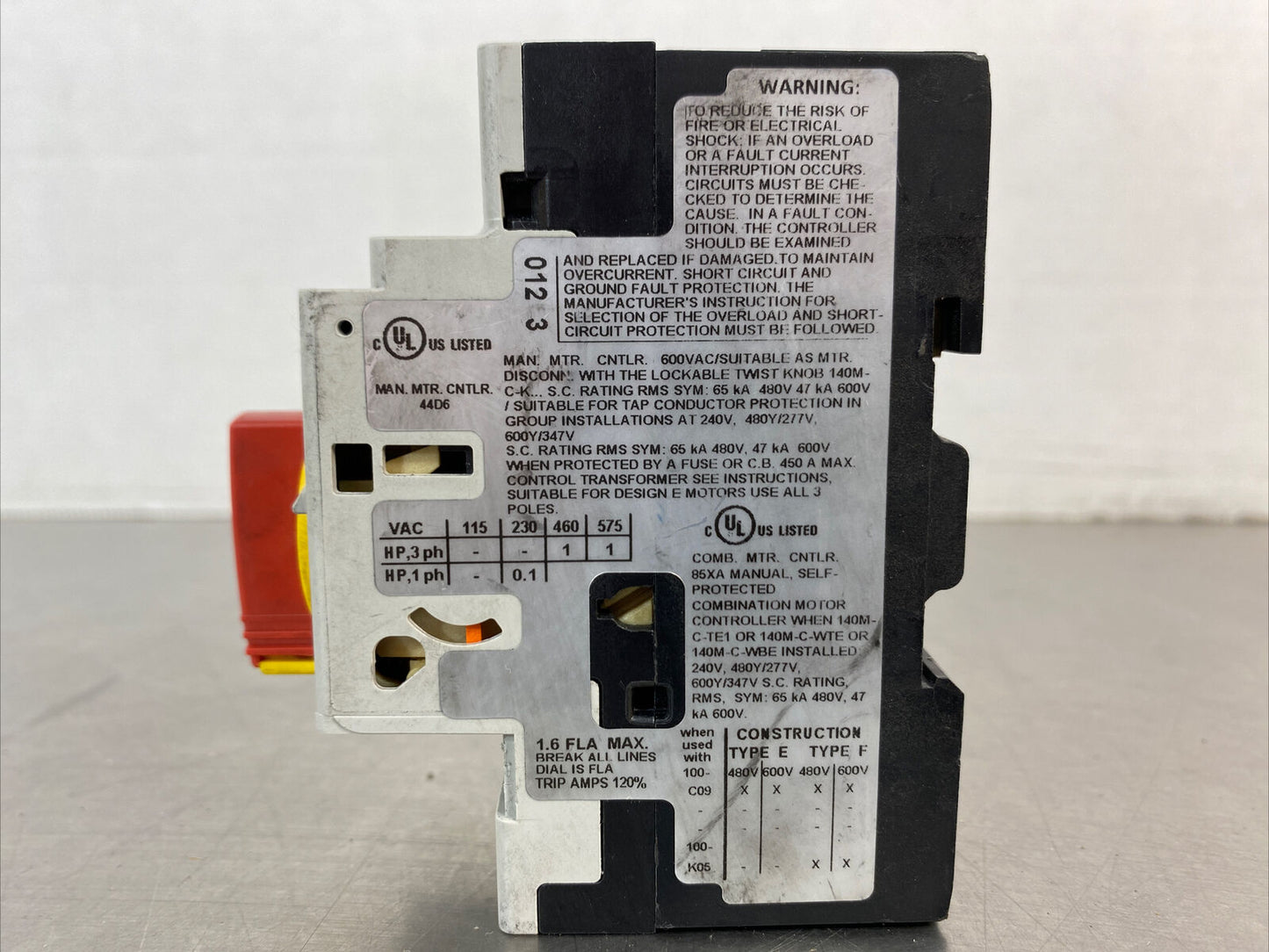 Allen-Bradley - 140M-C2E-B16 Series C - Motor Protector Circuit Breaker       4D