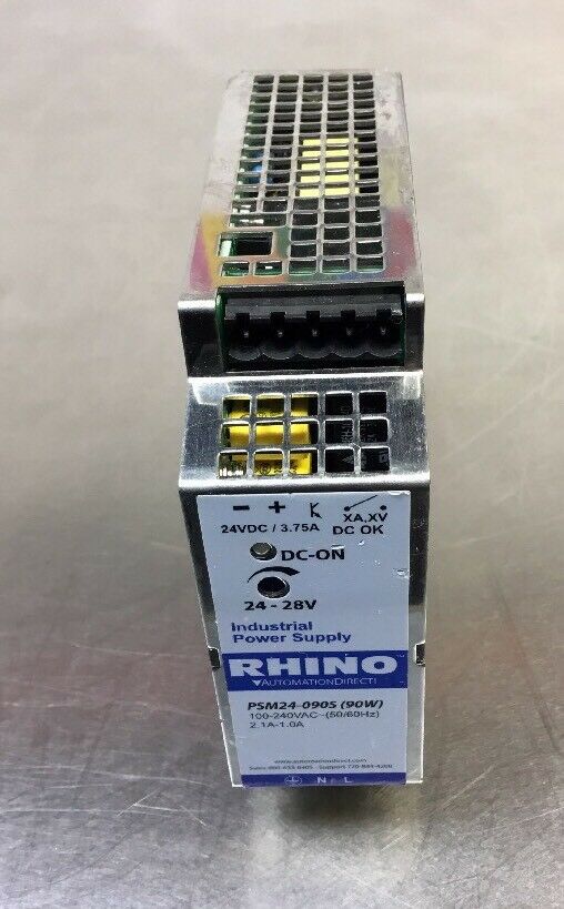 RHINO INDUSTRIAL POWER SUPPLY PSM24-090S (90W) 100-240VAC 2.1A-1.0A  Loc.4A