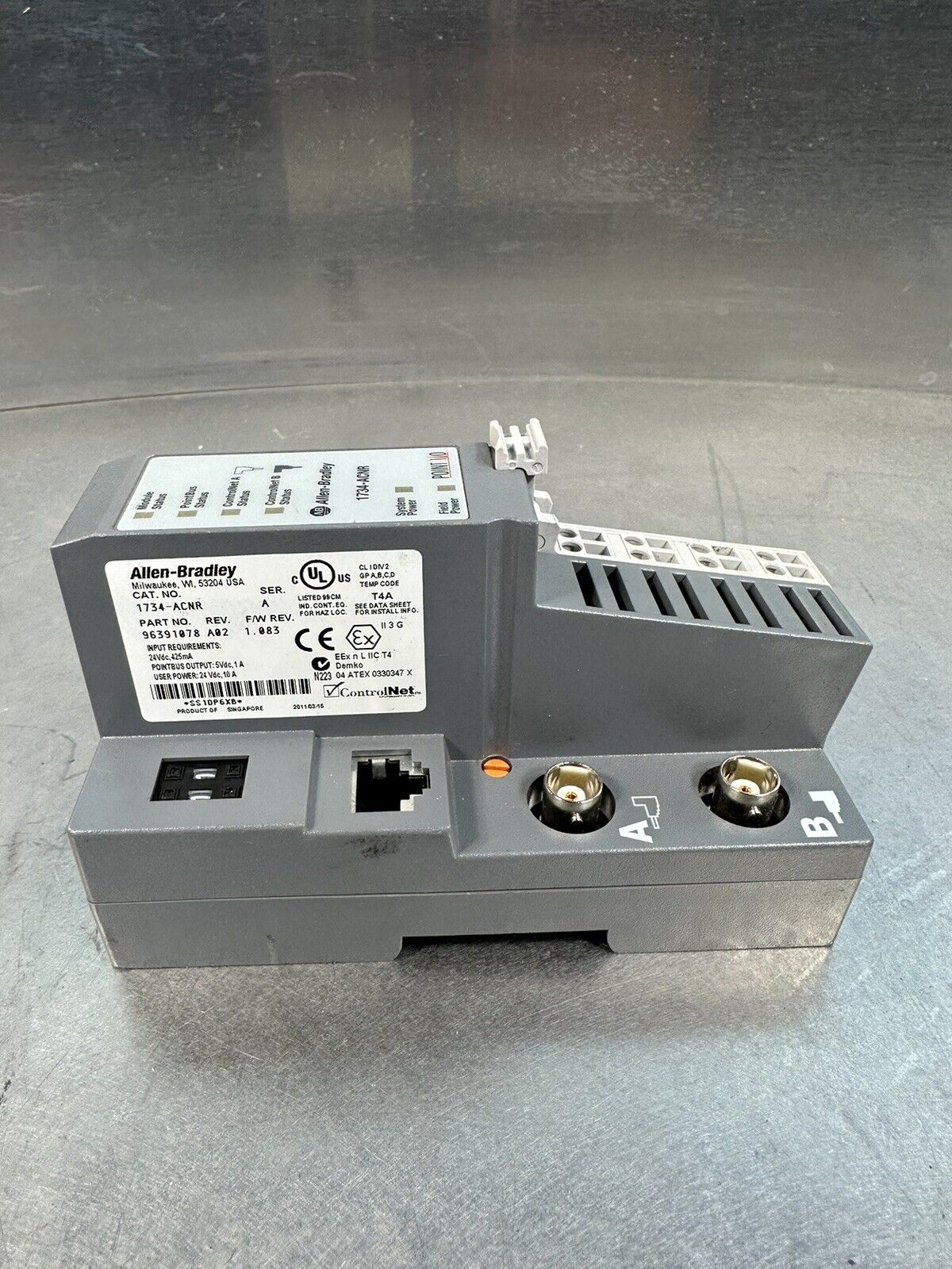 ALLEN BRADLEY 1734-ACNR SERIES A  ADAPTOR MODULE 1734ACNR. (BIN-1.1.1)