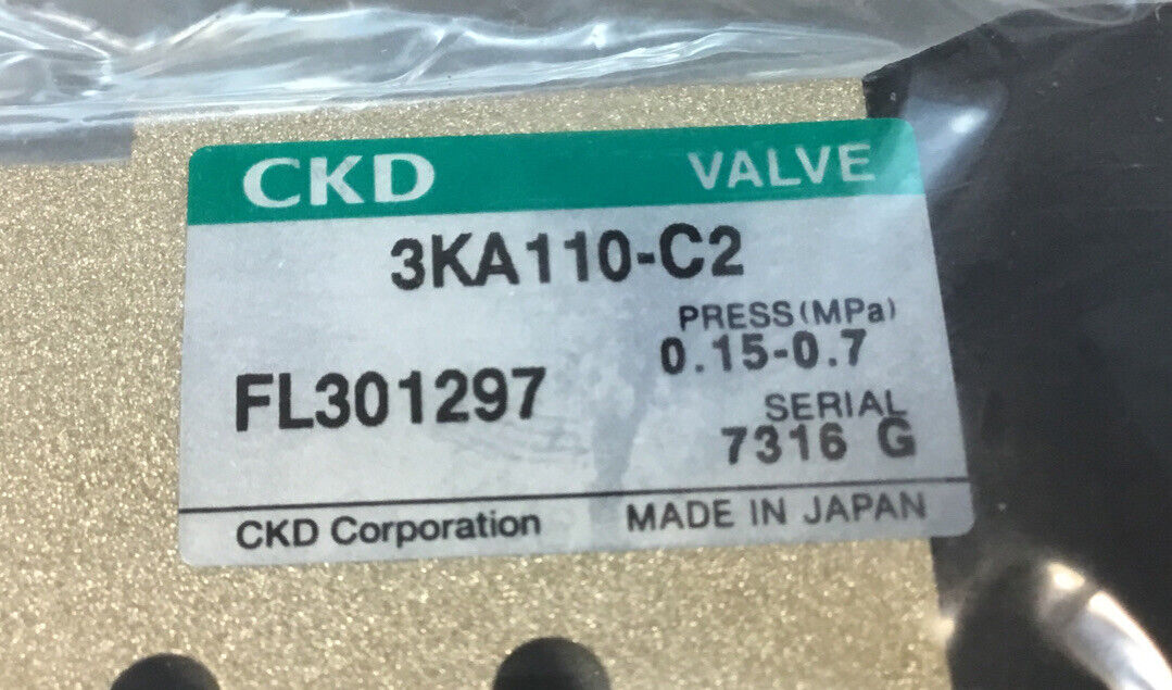 CKD  3KA110-M5-C2-FL301297-DC24V  Solenoid Valve 24VDC    6D