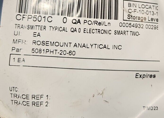 ROSEMOUNT 3081-PH/ORP MICROTRANSMITTER USNT With Sensor.                Loc6E-6