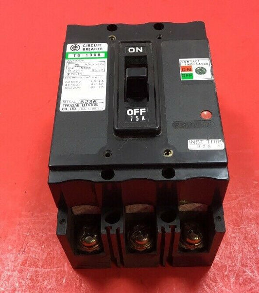 TG-100B Tersaki Circuit Breaker 75A 3 Pole with 7FH-2MC Interlock           4E-1