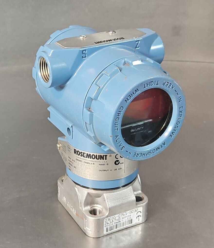 ROSEMOUNT 3626PSI/250BAR PRESSURE TRANSMITTER with 03031-0761-0032.     Loc6D-22