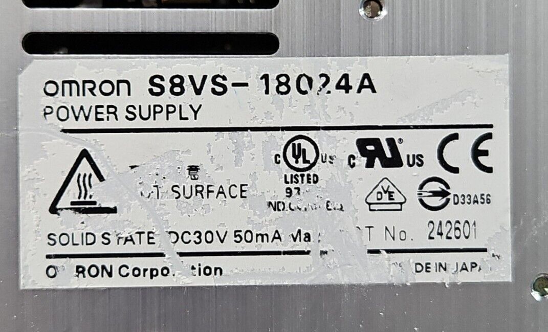 Omron S8VS-18024 24VDC Rail Power Supply.                4C-23