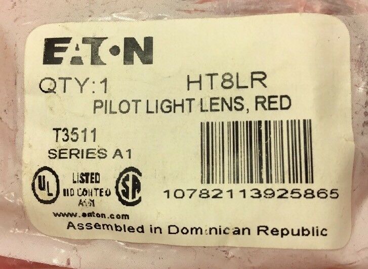 Pilot Light Lens, Eaton, HT8LR.     4A