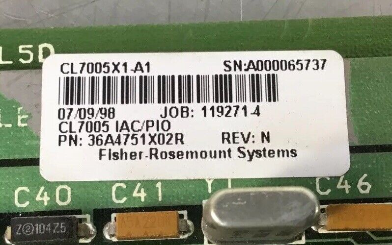 Fisher Rosemount / Emerson CL7005X1-A1 IAC PIO Control Bd. 36A471X02R Rev. N  3C