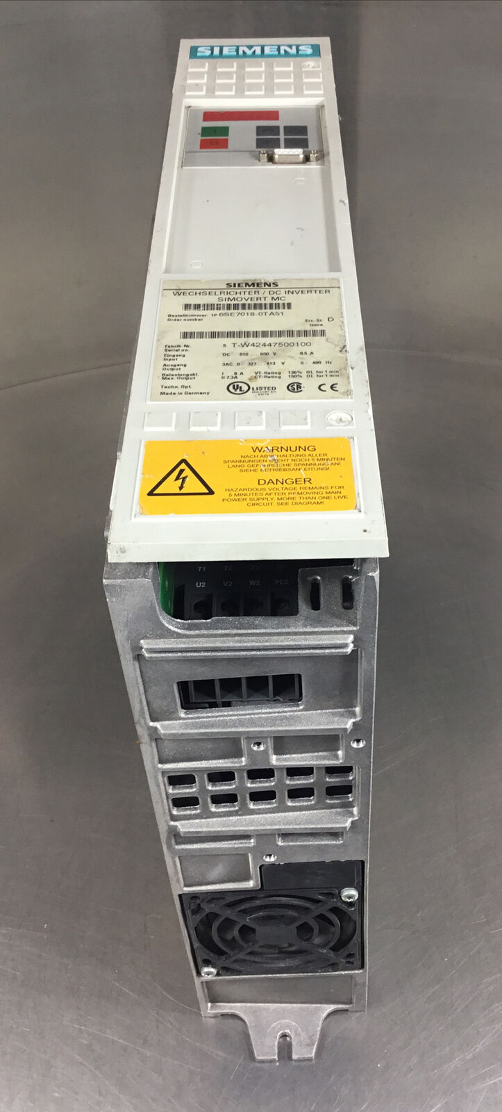 SIEMENS  6SE7018-0TA51  SIMOVERT DC INVERTER 510-650VDC 9.5A       1E