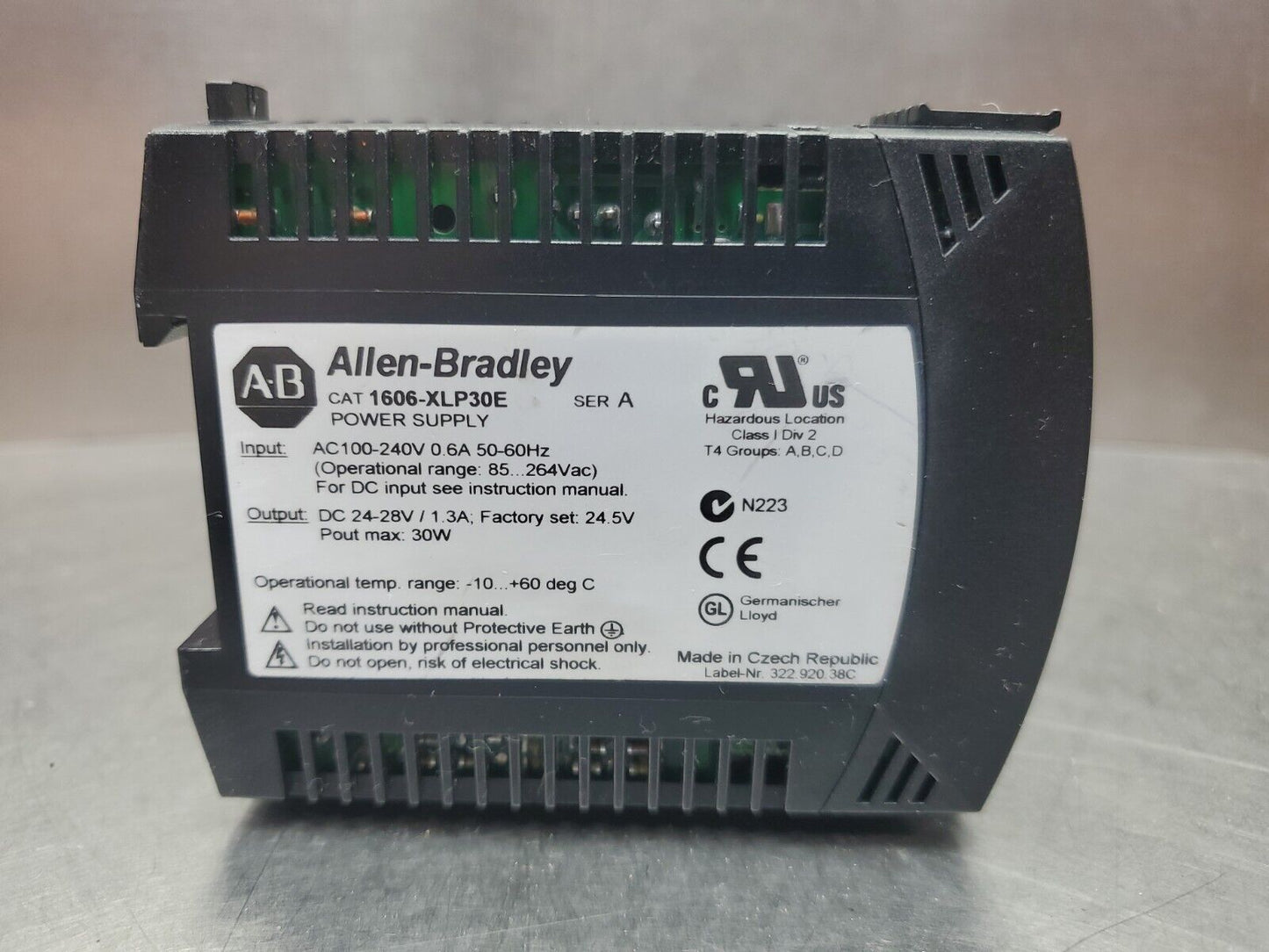 Allen Bradley 1606-XLP30E Ser. A Power Supply 24-28VDC, 1.3A.               4D-1