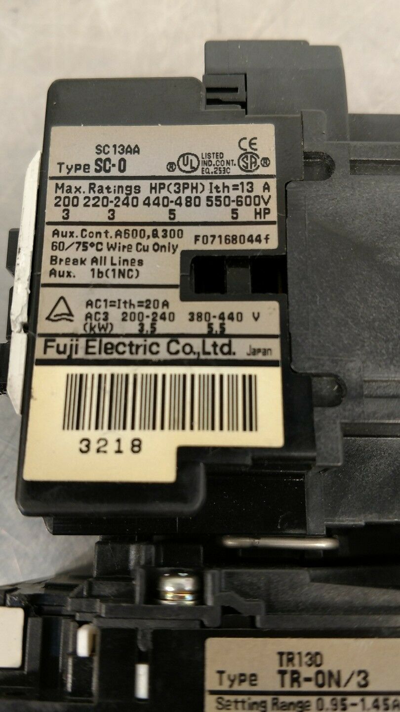 FUJI SC-0Y Contactor w/TR-ON/3 Module                                      4E-13