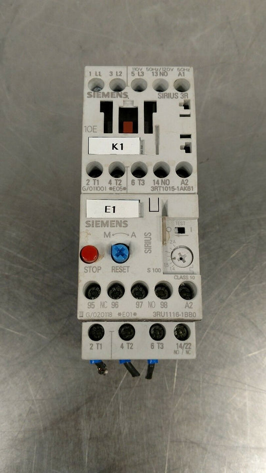 SIEMENS SIRIUS 3R 3RT1015-1AK61 Coil w/ 3RU116-1BB0 Contactor              4E-12