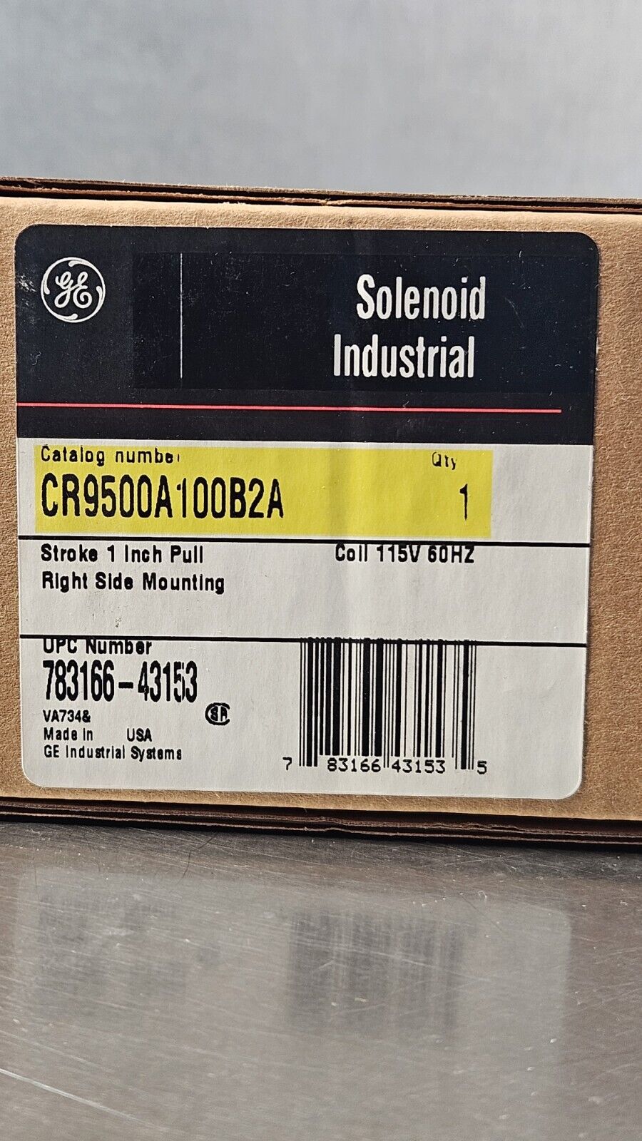 GE CR9500A100B2A SOLENOID COIL 115V 60Hz.                               Loc4A-5