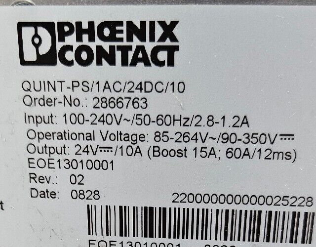 Phoenix Contact QUINT-PS/1AC/24DC/10.   Power Supply Unit. Loc 4A-22