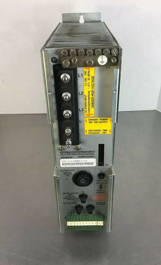 INDRAMAT AC SERVO POWER SUPPLY DRIVE TVM 1.2-50-220/300-W0-115/220 TVM1.2-50. 1E