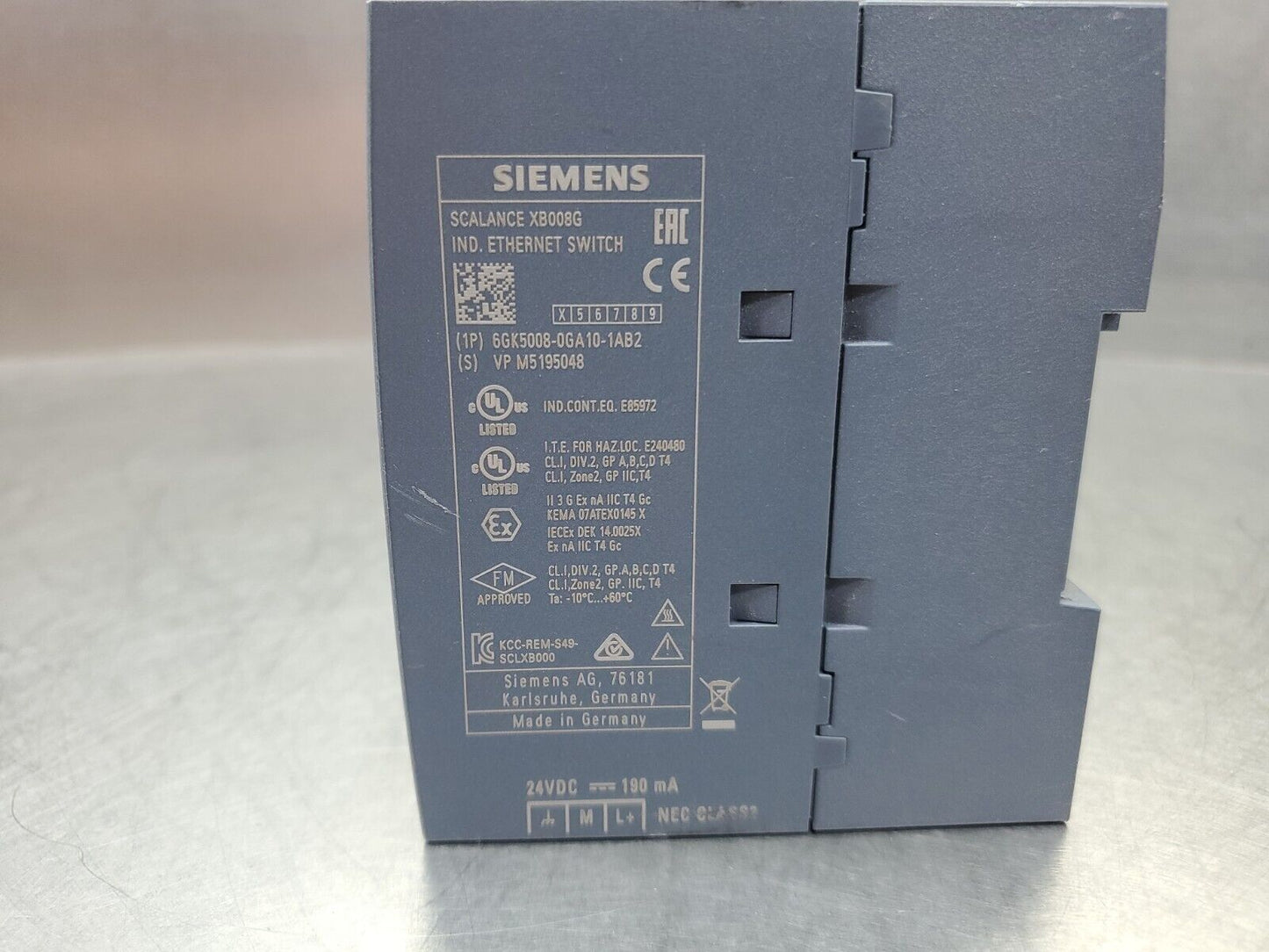 SIEMENS 6GK5008-0GA10-1AB2 SCALANCE XB008G IND. ETHERNET SWITCH.           3E-20