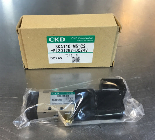 CKD  3KA110-M5-C2-FL301297-DC24V  Solenoid Valve 24VDC    6D