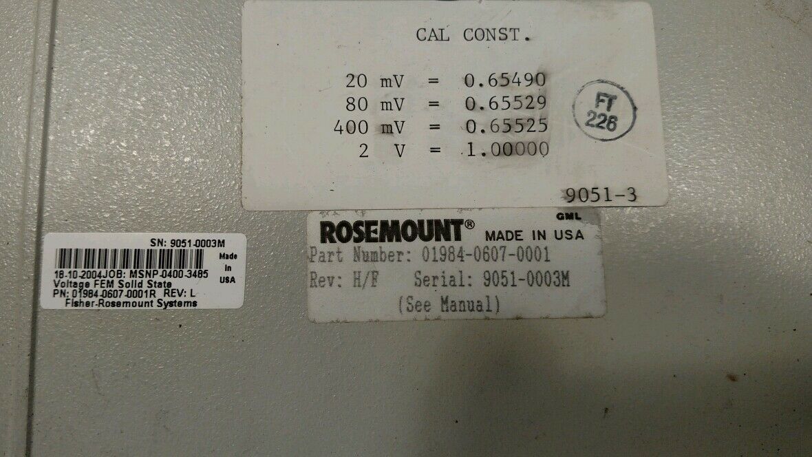 RS3 ROSEMOUNT SYSTEM 3 EMERSON 01984-0607 THERMOCOUPLES Lot of 5