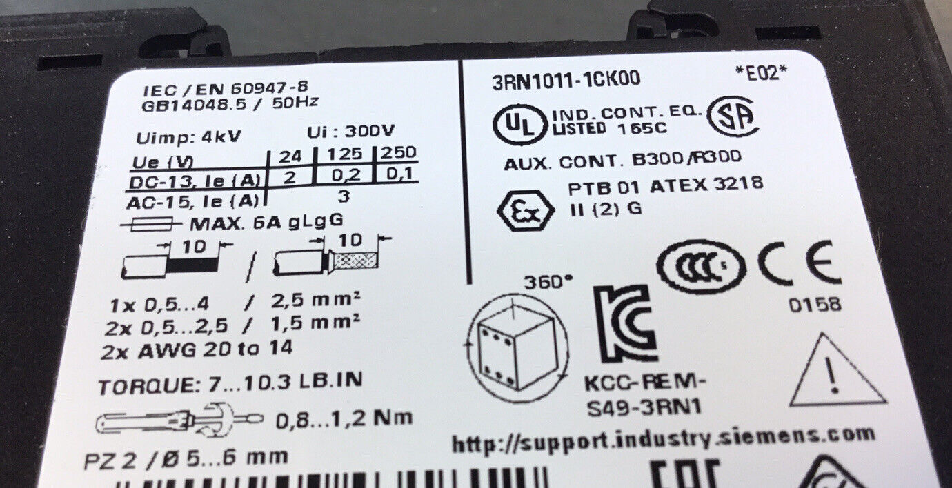 Siemens  3RN1011-1CK00  Motor Protection Tripping Unit    4C