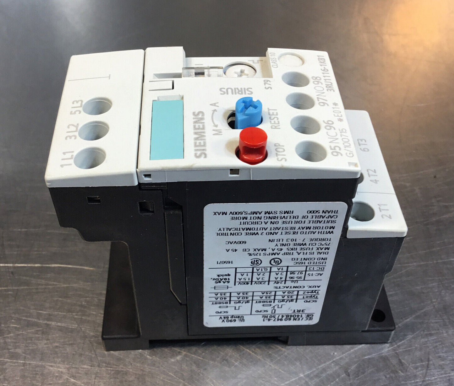 Siemens  3RU1116-1KB1  Overload Relay 9-12A     4G