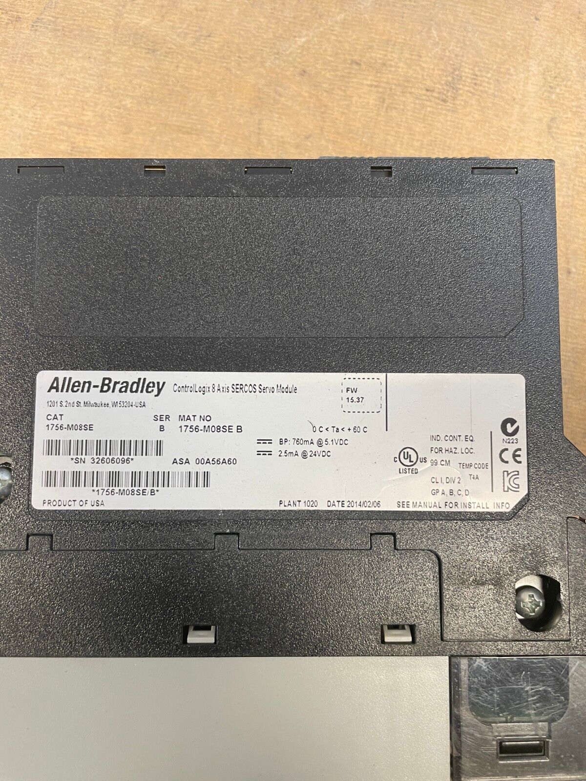 Allen-Bradley 1756-M08SE Black/White ControlLogix 8 Axis Sercos Interface Module