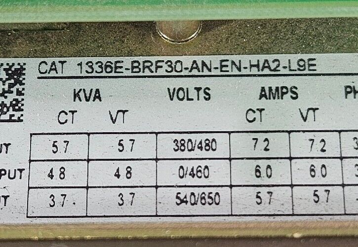 Allen Bradley 1336E-BRF30-AN-EN-HA2-L9E AC Drive                          Loc 3H